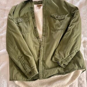 The Foundry Supply Co. Olive Green Sherpa-Lined Jacket